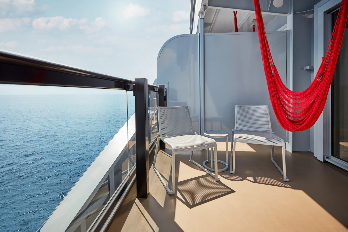 A Sea Terrace balcony and signature red hammock